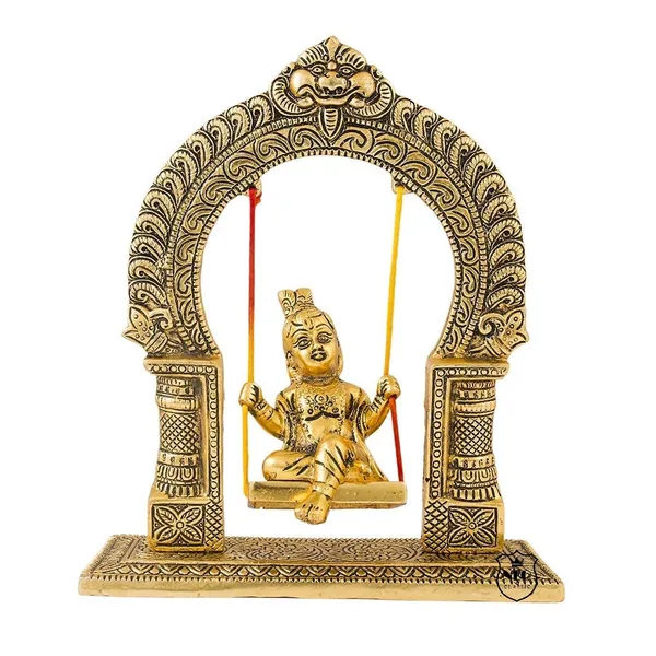 Gopal_Jhula_Oxidized_Gold_Plated_I_Bal_Gopal_Jhula_I_Return_Gifts_For_Baby_Shower_I_Pooja_Room_I_Gopal_Swing_Jhula