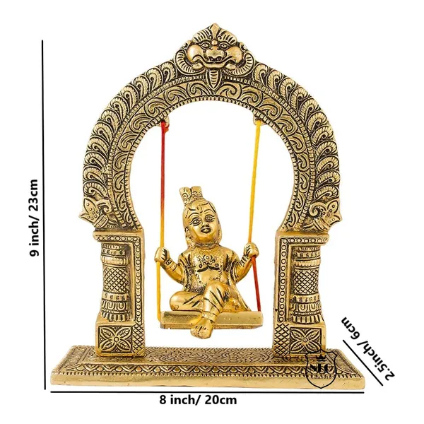 Gopal_Jhula_Oxidized_Gold_Plated_I_Bal_Gopal_Jhula_I_Return_Gifts_For_Baby_Shower_I_Pooja_Room_I_Gopal_Swing_Jhula