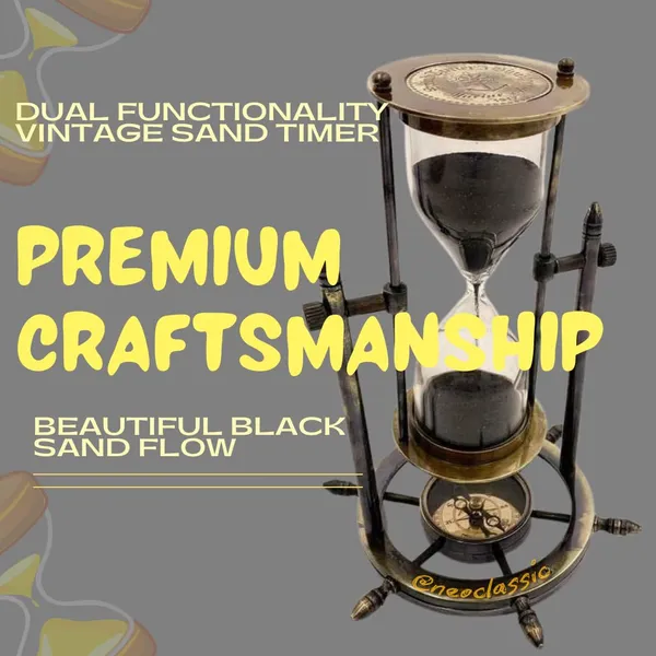 NEO_CLASSIC_Antique_Brass_Sand_Timer_with_Compass_–_Vintage_Nautical_Hourglass_Décor_(5_Minutes)