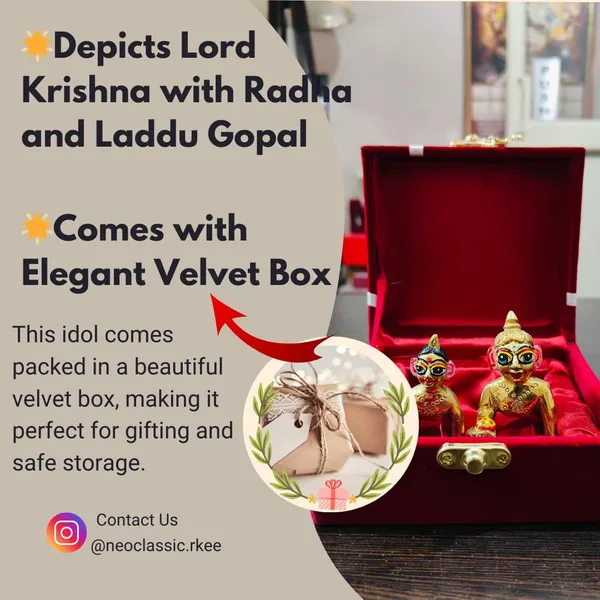 NEO_CLASSIC_Laddu_Gopal_with_Baby_Radha_Brass_Jugal_Jodi_|_Handcrafted_Radha_Krishna_Brass_Idol_for_Home_Temple,_Pooja_&_Spiritual_Décor_|_2.5_Inch