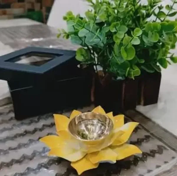 NEO_CLASSIC_Brass_Lotus_Kamal_Diya_Deepak_|_Handcrafted_Colorful_Oil_Lamp_for_Pooja,_Diwali_Decoration_&_Home_Temple_Décor_|_Yellow_Finish_|_6_Inch