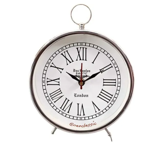 NEO_CLASSIC_Steel_Table_Desk_Clock_–_Traditional_Heavy_Metal_Decorative_Clock_for_Home_&_Office