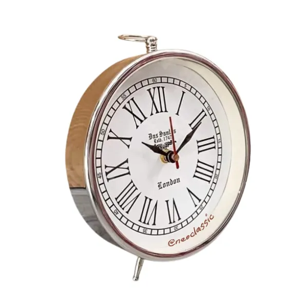 NEO_CLASSIC_Steel_Table_Desk_Clock_–_Traditional_Heavy_Metal_Decorative_Clock_for_Home_&_Office