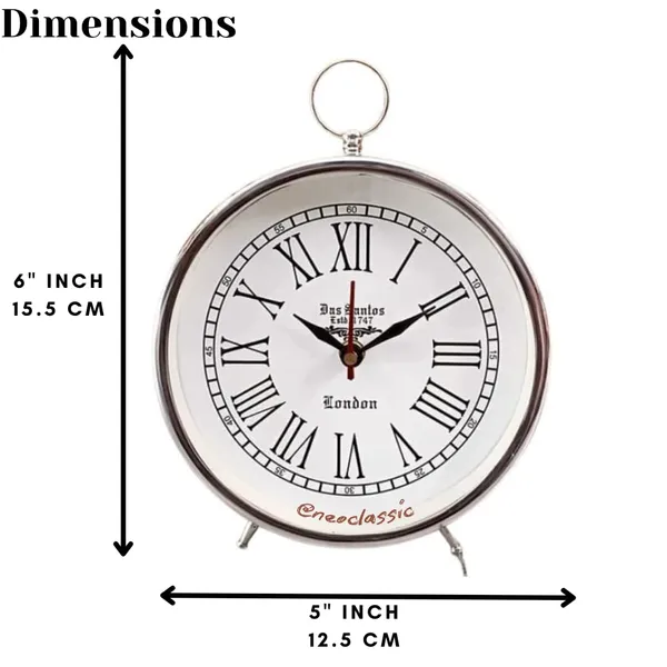 NEO_CLASSIC_Steel_Table_Desk_Clock_–_Traditional_Heavy_Metal_Decorative_Clock_for_Home_&_Office