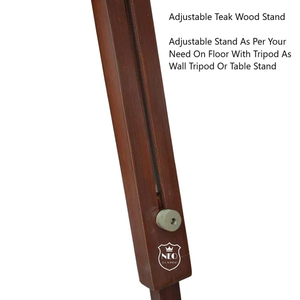 NEO_CLASSIC_Wooden_Tripod_Stand_Clock_|_Vintage_Brass_Antique_Look_Floor/Table_Clock_|_Adjustable_Decorative_Home_Decor_|_18_Inch