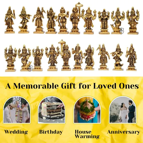 NEO_CLASSIC_Brass_Dashavatara_Statue_Set_|_Lord_Vishnu_10_Avatars_Dasavatharam_Idols_|_Mini_Murti_for_Mandir,_Puja_&_Home_Décor_(3_Inch)