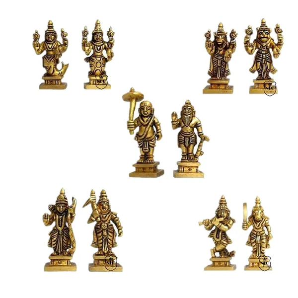 NEO_CLASSIC_Brass_Dashavatara_Statue_Set_|_Lord_Vishnu_10_Avatars_Dasavatharam_Idols_|_Mini_Murti_for_Mandir,_Puja_&_Home_Décor_(3_Inch)