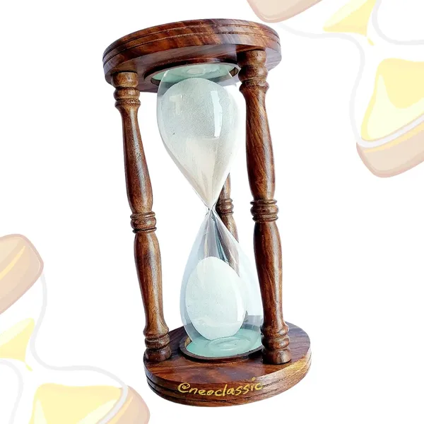 NEO_CLASSIC_Vintage_Sheesham_Wood_Sand_Timer_|_11_Inch_|_30-Minute_Hourglass_|_Handcrafted_Wooden_Sand_Clock_with_White_Sand_|_Decorative_Timer_for_Home,_Office_&_Gift_Purpose