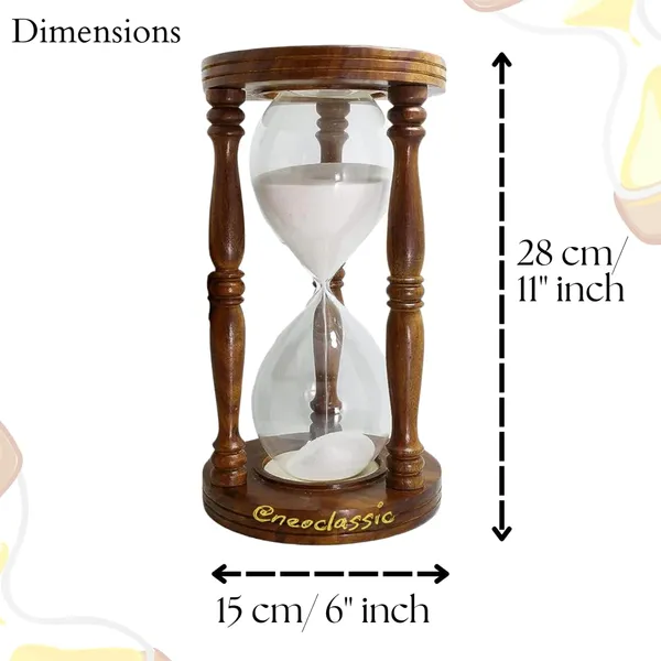 NEO_CLASSIC_Vintage_Sheesham_Wood_Sand_Timer_|_11_Inch_|_30-Minute_Hourglass_|_Handcrafted_Wooden_Sand_Clock_with_White_Sand_|_Decorative_Timer_for_Home,_Office_&_Gift_Purpose