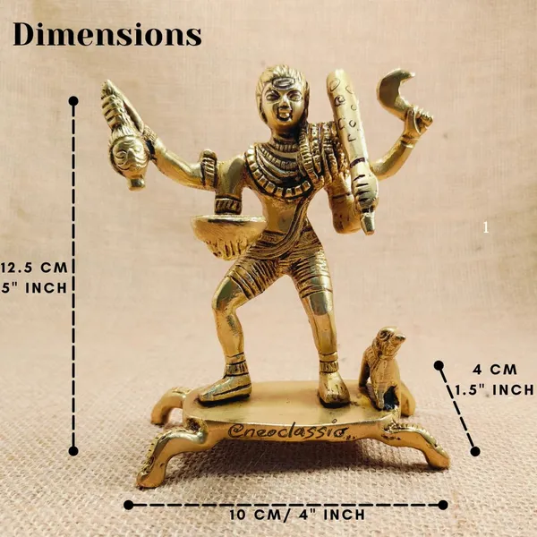 NEO_CLASSIC_Brass_Kaal_Bhairav_Murti_|_Standing_Kal_Bhairav_Idol_with_Dog_|_Lord_Bhairav_Statue_for_Home_Temple,_Pooja_Room_&_Religious_Décor_|_5_Inch
