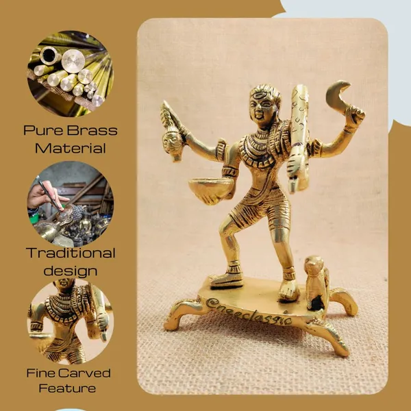 NEO_CLASSIC_Brass_Kaal_Bhairav_Murti_|_Standing_Kal_Bhairav_Idol_with_Dog_|_Lord_Bhairav_Statue_for_Home_Temple,_Pooja_Room_&_Religious_Décor_|_5_Inch