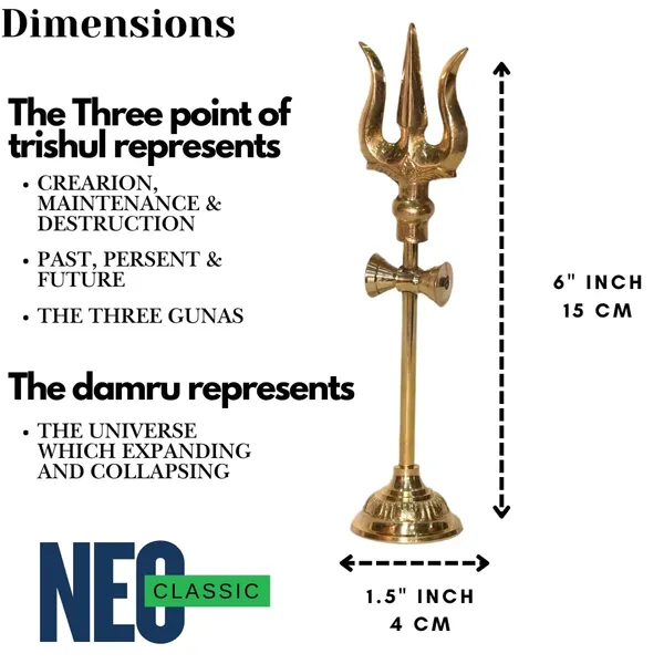 NEO_CLASSIC_Brass_Trishul_with_Damru_on_Stand_|_Traditional_Shiva_Trident_Idol_for_Pooja_Ghar,_Home_Temple_Décor_&_Spiritual_Setup_|_6_Inch