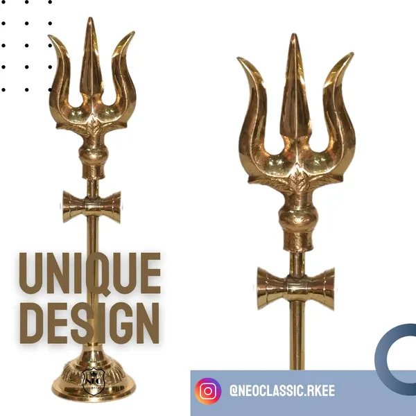 NEO_CLASSIC_Brass_Trishul_with_Damru_on_Stand_|_Traditional_Shiva_Trident_Idol_for_Pooja_Ghar,_Home_Temple_Décor_&_Spiritual_Setup_|_6_Inch