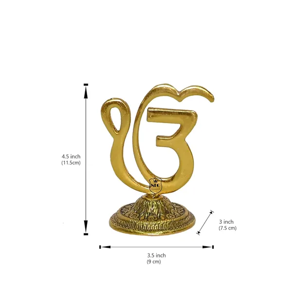 NEO_CLASSIC_Ek_Onkar_Symbol_Metal_Showpiece_|_Golden_Ik_Onkar_Religious_Decorative_Idol_for_Gurudwara,_Home,_Office_&_Spiritual_Décor