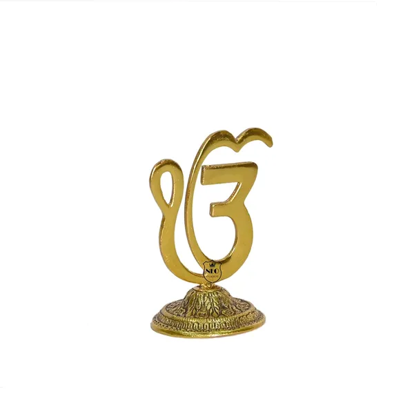 NEO_CLASSIC_Ek_Onkar_Symbol_Metal_Showpiece_|_Golden_Ik_Onkar_Religious_Decorative_Idol_for_Gurudwara,_Home,_Office_&_Spiritual_Décor