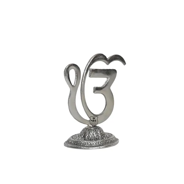NEO_CLASSIC_Metal_Ek_Onkar_Symbol_Showpiece_|_Silver_Finish_Religious_Decorative_Symbol_for_Gurudwara,_Home_Temple,_Office_&_Wall/Table_Décor