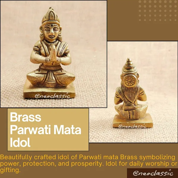 NEO_CLASSIC_Parvati_Mata_Brass_Idol_|_Sitting_Parvati_Maa_Murti_for_Pooja,_Mandir_&_Home_Temple_Décor_|_Handcrafted_Brass_Religious_Statue_|_Height_3_Inch