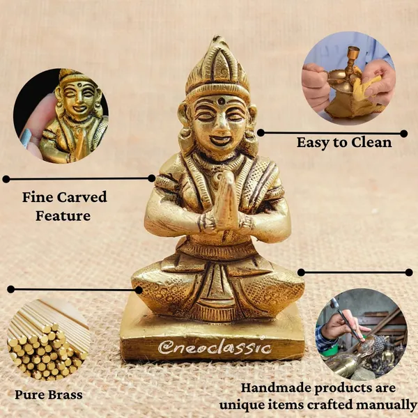 NEO_CLASSIC_Parvati_Mata_Brass_Idol_|_Sitting_Parvati_Maa_Murti_for_Pooja,_Mandir_&_Home_Temple_Décor_|_Handcrafted_Brass_Religious_Statue_|_Height_3_Inch