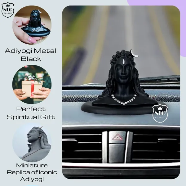 NEO_CLASSIC_Adiyogi_Shiva_Idol_for_Car_Dashboard_&_Home_Decor_|_Metal_Black_Finish_Showpiece_(3_Inch)