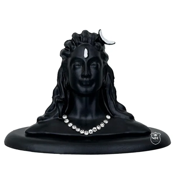 NEO_CLASSIC_Adiyogi_Shiva_Idol_for_Car_Dashboard_&_Home_Decor_|_Metal_Black_Finish_Showpiece_(3_Inch)