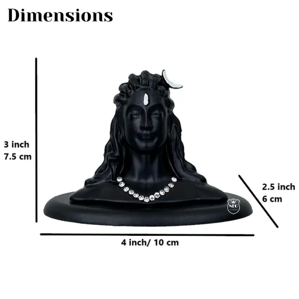NEO_CLASSIC_Adiyogi_Shiva_Idol_for_Car_Dashboard_&_Home_Decor_|_Metal_Black_Finish_Showpiece_(3_Inch)