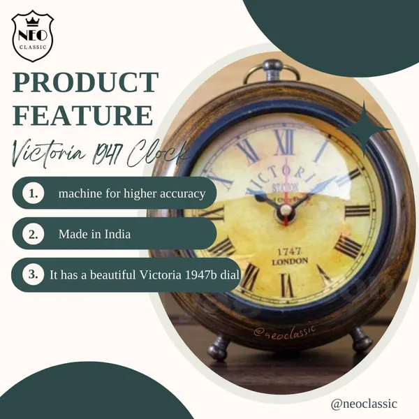NEO_CLASSIC_Antique_Wooden_Table_Clock_for_Home_&_Office_Decor_–_Victoria_Roman_1947