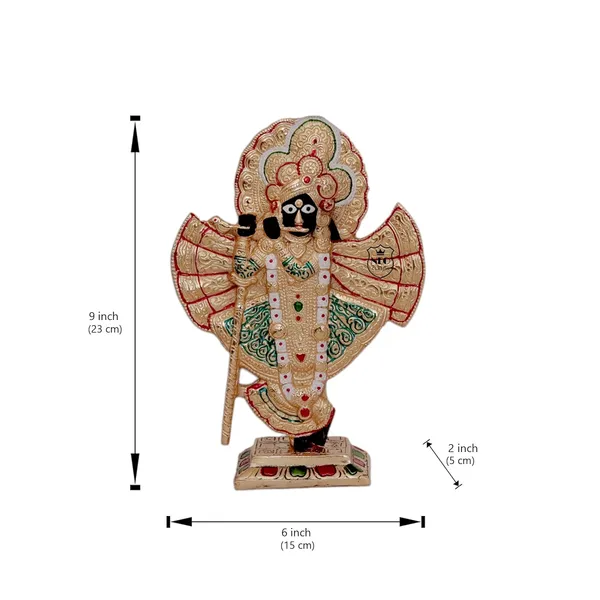 NEO_CLASSIC_Shrinathji_Idol_Statue_–_Banke_Bihari_Krishna_Murti_|_Metal_Multi-Color_with_Gold_Finish_|_Religious_Home_Temple_Decor