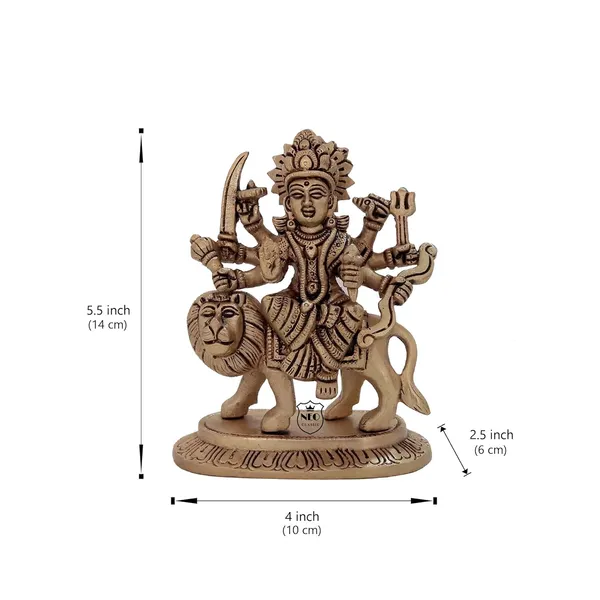 NEO_CLASSIC_Brass_Durga_Maa_Statue_with_Lion_|_Hindu_Goddess_Durga_Idol_for_Home_Temple,_Pooja_&_Decorative_Showpiece_|_5.5_Inch