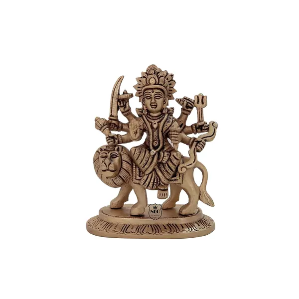 NEO_CLASSIC_Brass_Durga_Maa_Statue_with_Lion_|_Hindu_Goddess_Durga_Idol_for_Home_Temple,_Pooja_&_Decorative_Showpiece_|_5.5_Inch