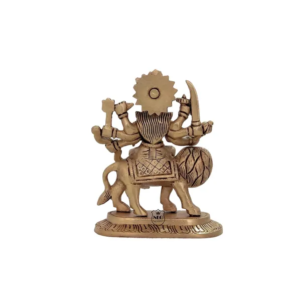 NEO_CLASSIC_Brass_Durga_Maa_Statue_with_Lion_|_Hindu_Goddess_Durga_Idol_for_Home_Temple,_Pooja_&_Decorative_Showpiece_|_5.5_Inch
