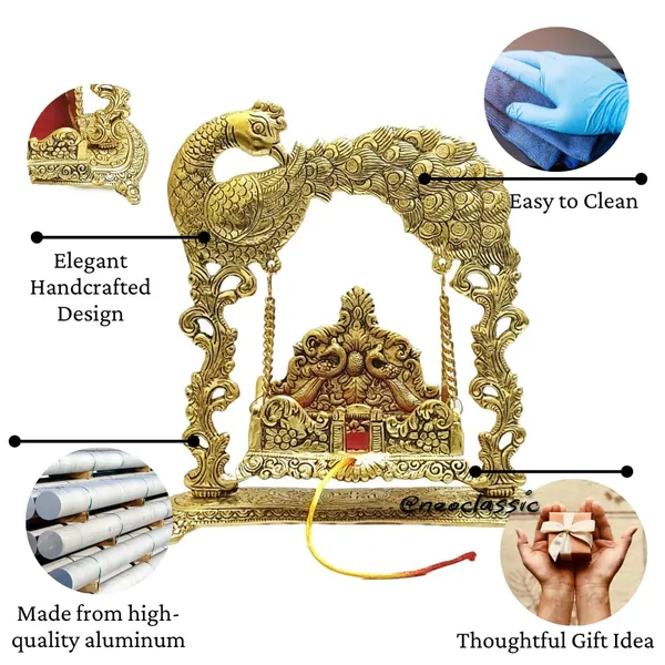 Aluminium_Swing_Laddu_Gopal_Jhula_Krishna_Hindola_Palana_For_Temple_Pooja_Showpiece_Religious_Idol_Gift_Article_10_Inch_Peacock_Moor_Fantasy_Gold