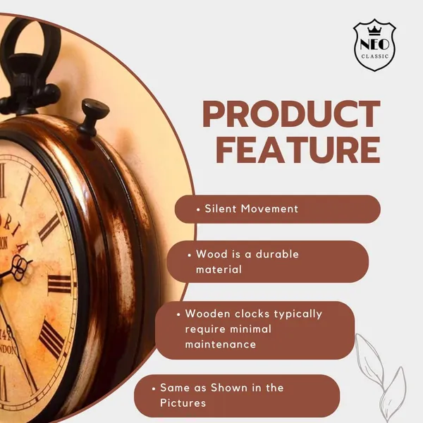 NEO_CLASSIC_Vintage_Wooden_Wall_Clock_–_Antique_Style_Silent_Wall_Clock_for_Home_Decor_(12_Inch)