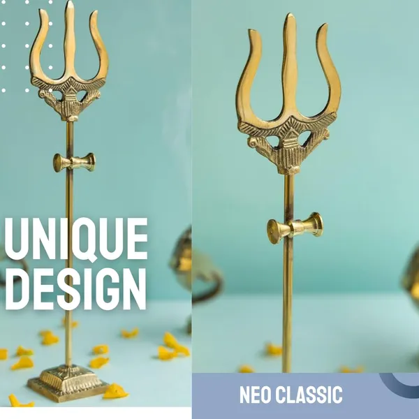 NEO_CLASSIC_Shiva_Trishul_with_Damru_on_Stand_|_Brass_Finish_Traditional_Trident_for_Home_Temple,_Pooja_Room_&_Spiritual_Décor_|_12_Inch