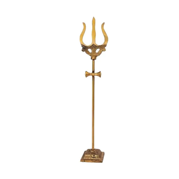 NEO_CLASSIC_Shiva_Trishul_with_Damru_on_Stand_|_Brass_Finish_Traditional_Trident_for_Home_Temple,_Pooja_Room_&_Spiritual_Décor_|_12_Inch