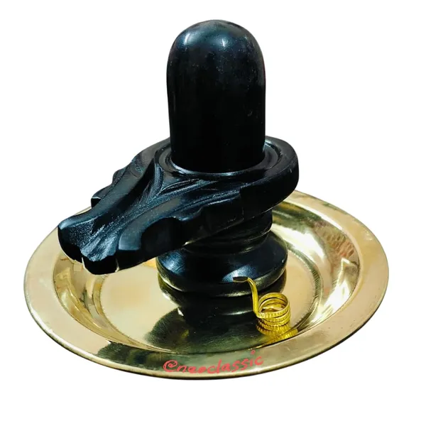 NEO_CLASSIC_Black_Marble_Shivling_with_Brass_Plate_&_Naag_–_Bholenath_Shivling_for_Puja_(3_Inch)