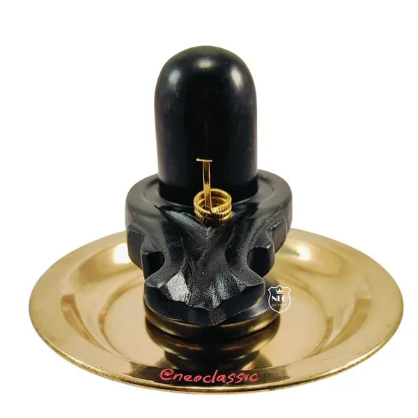 NEO_CLASSIC_Black_Marble_Shivling_with_Brass_Plate_&_Naag_–_Bholenath_Shivling_for_Puja_(3_Inch)