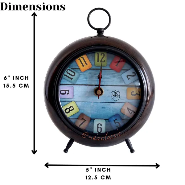 NEO_CLASSIC_Antique_Wooden_Table_Clock_–_Decorative_Office_&_Home_Desk_Clock_(Multicolor_Dial)
