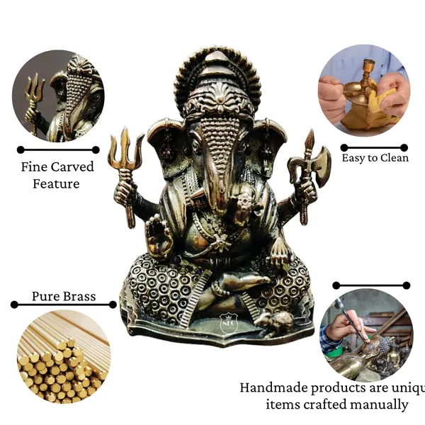 Lord_Ganesh_Round_Trunk_Brass_Statue_Handcrafted_Decorative_Idol_For_Home_Office_Auspicious_Gift_For_Festive_Spiritual_Decor_Round_Trunk
