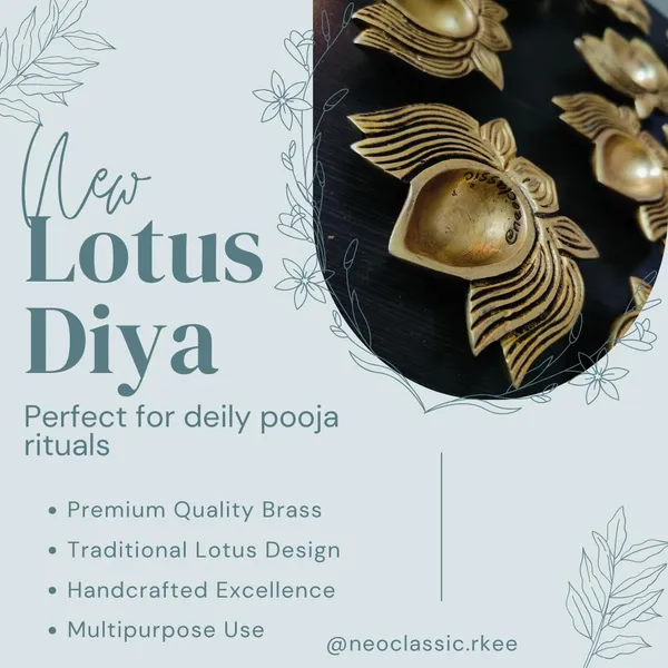 NEO_CLASSIC_Brass_Diya_|_Kamal_Deepak_|_Lotus_Design_Brass_Finish_(Set_of_6)_for_Diwali_&_Puja