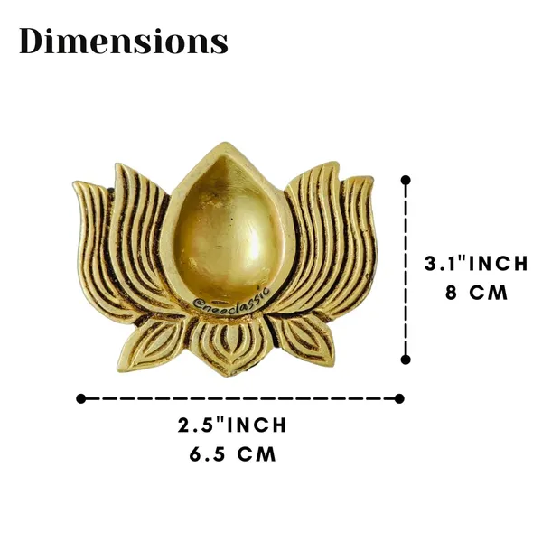 NEO_CLASSIC_Brass_Diya_|_Kamal_Deepak_|_Lotus_Design_Brass_Finish_(Set_of_6)_for_Diwali_&_Puja