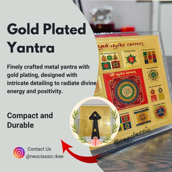 NEO_CLASSIC_Gold_Plated_Kuber_Yantra_4x4_Inch_|_Vastu_Dosh_Nivaran_Yantra_for_Wealth,_Business_Growth_&_Prosperity_|_Pooja,_Meditation_&_Home_Office_Decor