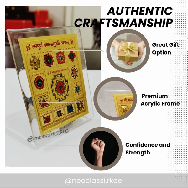 NEO_CLASSIC_Gold_Plated_Baglamukhi_Yantra_|_4x4_Inch_Sacred_Yantra_for_Home,_Office,_Puja_&_Meditation_|_Spiritual_Décor_for_Positive_Energy