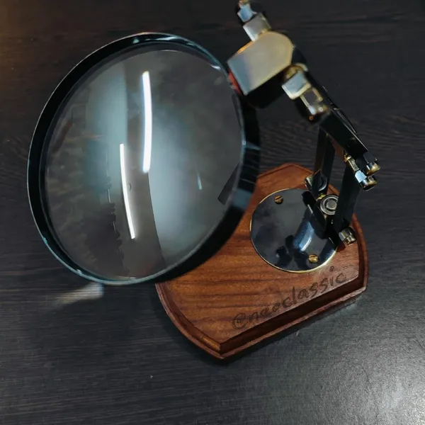 5x_Vintage_Magnifying_Glass_With_Adjustable_Stand_Antique_Finish_Screw_Lock_Arm_Mango_Wood_Base_Ideal_For_Reading_Crafting_Repairs_Hobby_Work_11_Inch