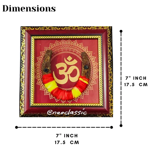 NEO_CLASSIC_Framed_Iron_Horse_Shoe_|_Vastu_Good_Luck_Symbol_Wall_Hanging_|_Rustic_Iron_Horseshoe_in_Wooden_Frame_for_Home,_Office_&_Entrance_Décor_|_7_x_7_Inch