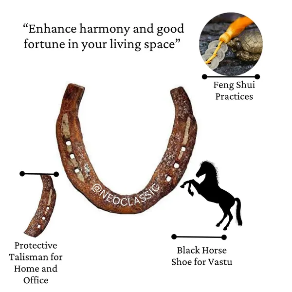 NEO_CLASSIC_Framed_Iron_Horse_Shoe_|_Vastu_Good_Luck_Symbol_Wall_Hanging_|_Rustic_Iron_Horseshoe_in_Wooden_Frame_for_Home,_Office_&_Entrance_Décor_|_7_x_7_Inch