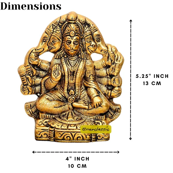 NEO_CLASSIC_Panchmukhi_Hanuman_Wall_Hanging_|_Aluminium_Religious_Wall_Art_|_Antique_Gold_Finish_|_Vastu_Decor_for_Home,_Office_&_Temple