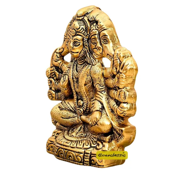 NEO_CLASSIC_Panchmukhi_Hanuman_Wall_Hanging_|_Aluminium_Religious_Wall_Art_|_Antique_Gold_Finish_|_Vastu_Decor_for_Home,_Office_&_Temple