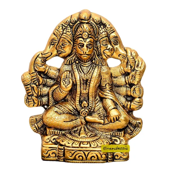 NEO_CLASSIC_Panchmukhi_Hanuman_Wall_Hanging_|_Aluminium_Religious_Wall_Art_|_Antique_Gold_Finish_|_Vastu_Decor_for_Home,_Office_&_Temple