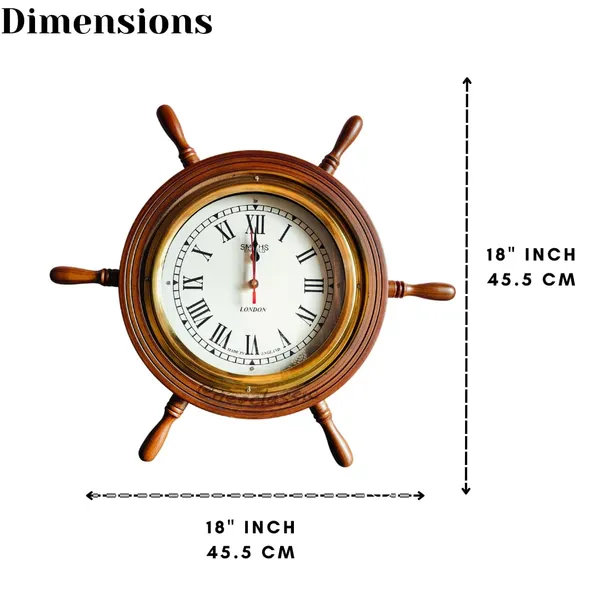 NEO_CLASSIC_Handcrafted_Wooden_Ship_Wheel_Wall_Clock_–_Vintage_Nautical_Roman_Numeral_Clock_for_Home_&_Office