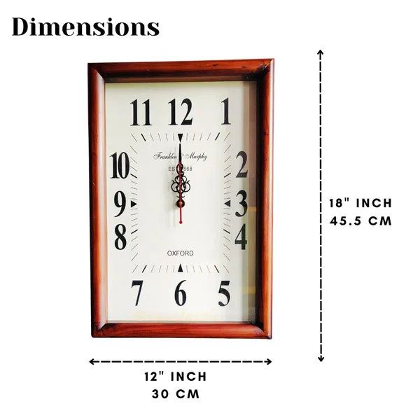 NEO_CLASSIC_Handcrafted_Wooden_Wall_Clock_–_Rectangle_Shape_Decorative_Clock_for_Home_&_Office_(18_Inch)